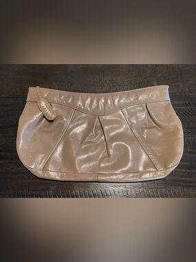 VTG- Mina Taupe Leather Clutch